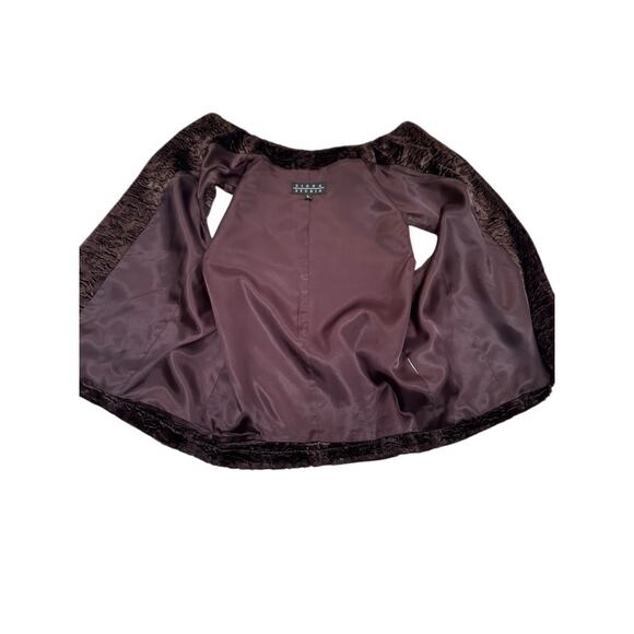 Vintage Y2K Siena Studio Faux Fur Vest Chocolate Brown Textured Button L - Picture 5 of 12